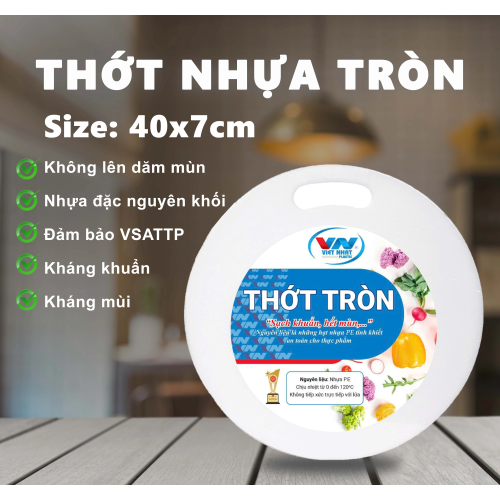 Thớt nhựa tròn gia dụng dày 7 cm