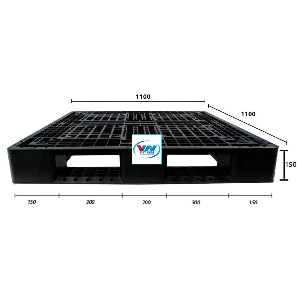 Pallet nhựa đen VN03-PL 1100 × 1100 × 150 mm