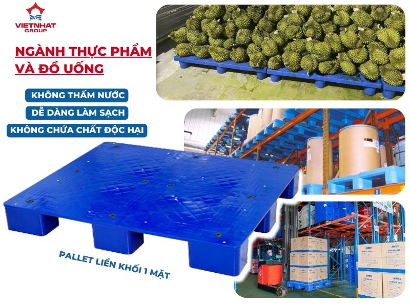 Pallet nhựa đối ngành thực phẩm và đồ uống