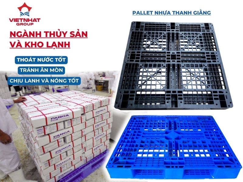 Các mẫu pallet nhựa dùng cho ngành thủy sản và kho lạnh