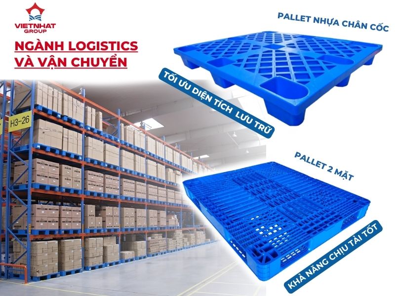 Ứng dụng của Pallet nhựa trong ngành Logistics và vận chuyển