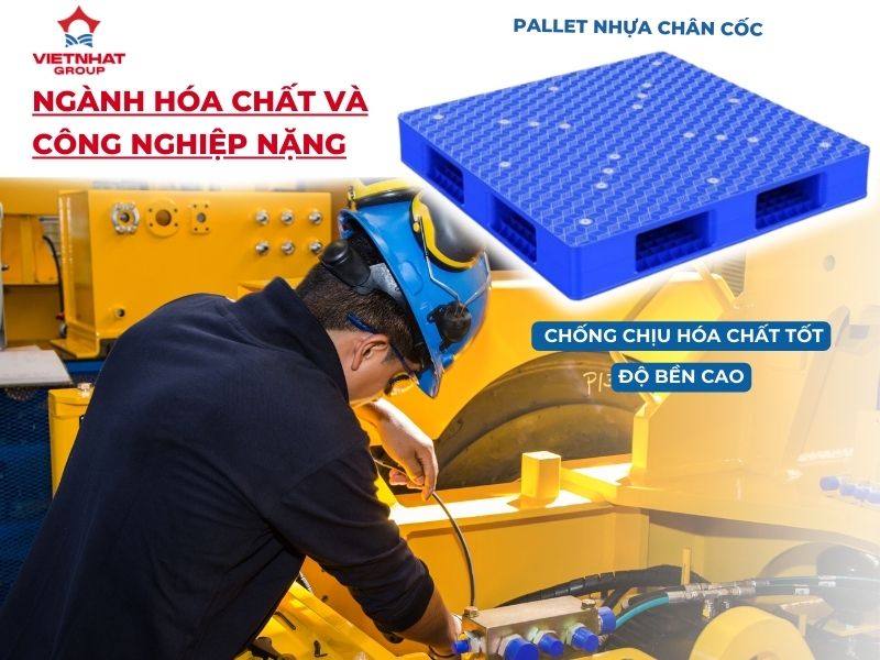 Công dụng của pallet nhựa trong ngành hóa chất và công nghiệp nặng